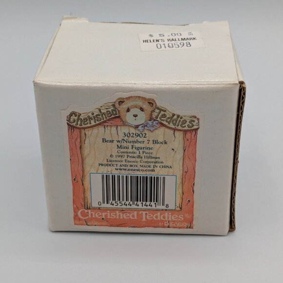 Cherished Teddies Bear with Number 7 Block (302902) 1997 - Picture 8 of 10